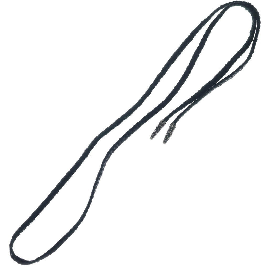 CHROME HEARTS(クロムハーツ) LEATHER BRAID SCROLL ネックレス レザーブレイドネックレス ブラック/シルバー BCA377