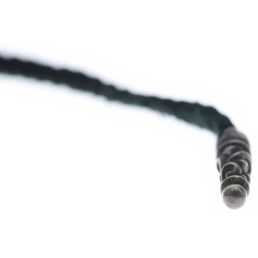 CHROME HEARTS(クロムハーツ) LEATHER BRAID SCROLL ネックレス レザーブレイドネックレス ブラック/シルバー BCA377