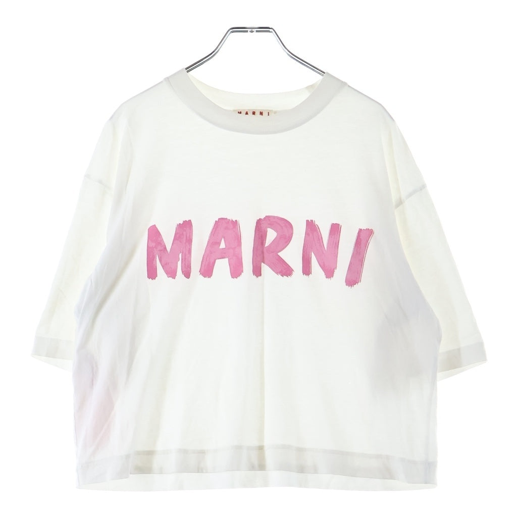 MARNI(マルニ) レタリングロゴプリント クルーネック半袖Tシャツ カットソー ホワイト レディース THJET49EPH USCS11