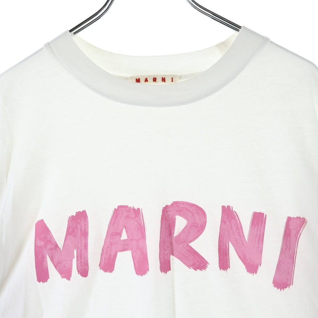 MARNI(マルニ) レタリングロゴプリント クルーネック半袖Tシャツ カットソー ホワイト レディース THJET49EPH USCS11