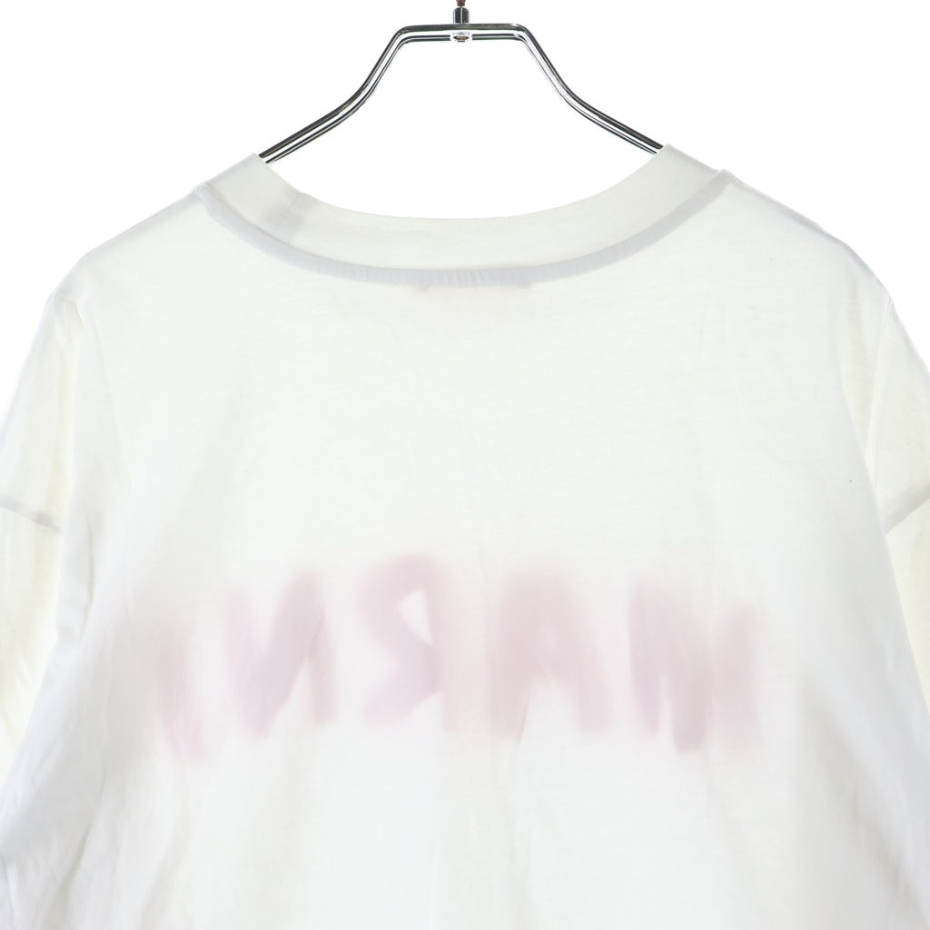 MARNI(マルニ) レタリングロゴプリント クルーネック半袖Tシャツ カットソー ホワイト レディース THJET49EPH USCS11