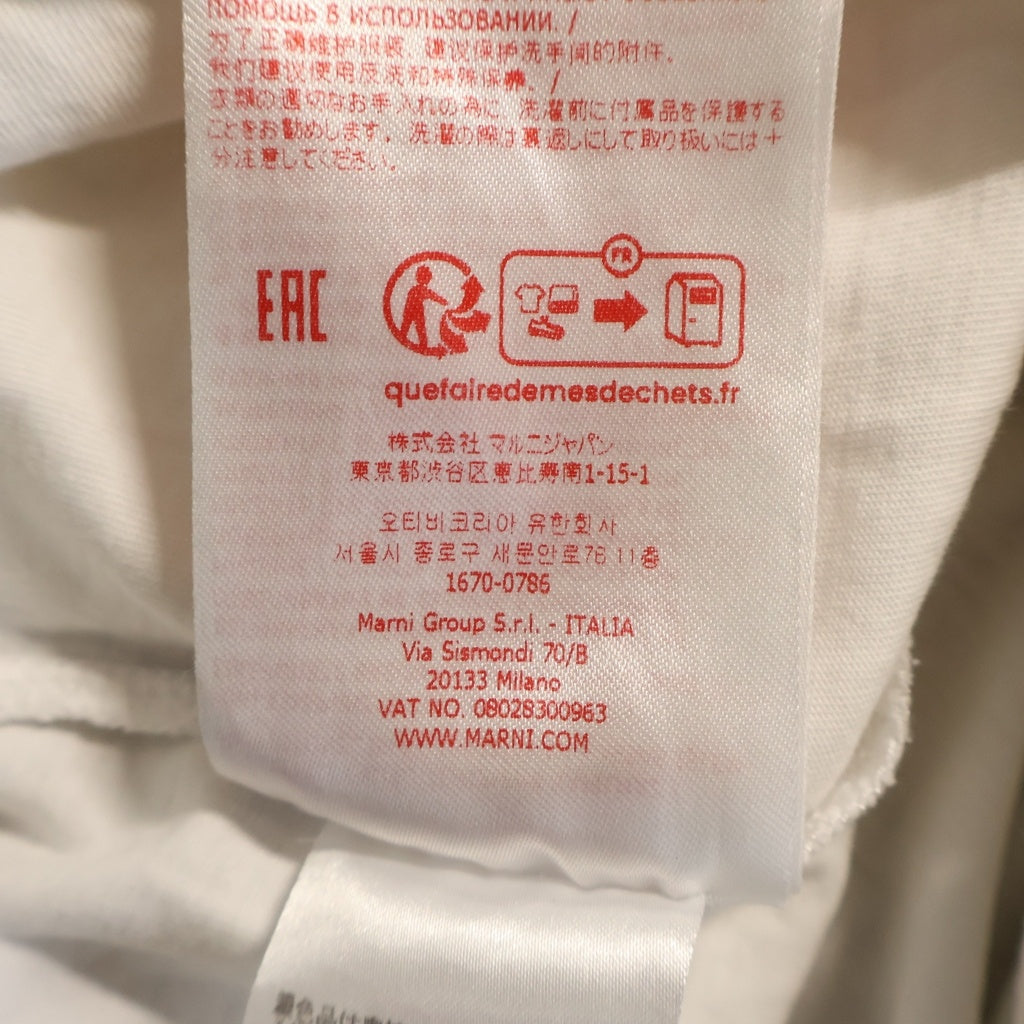 MARNI(マルニ) レタリングロゴプリント クルーネック半袖Tシャツ カットソー ホワイト レディース THJET49EPH USCS11