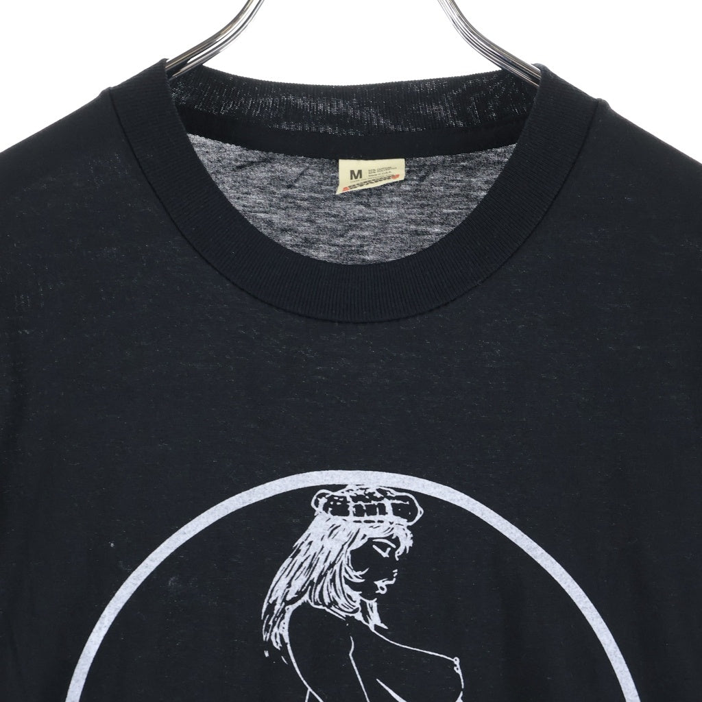 HARLEY DAVIDSON(ハーレーダビッドソン) 80S VINTAGE NUDE GIRL SCREEN STARS ヴィンテージ 白タグ USA製 ヌードガール プリントTシャツ 半袖クルーネックカットソー ブラック