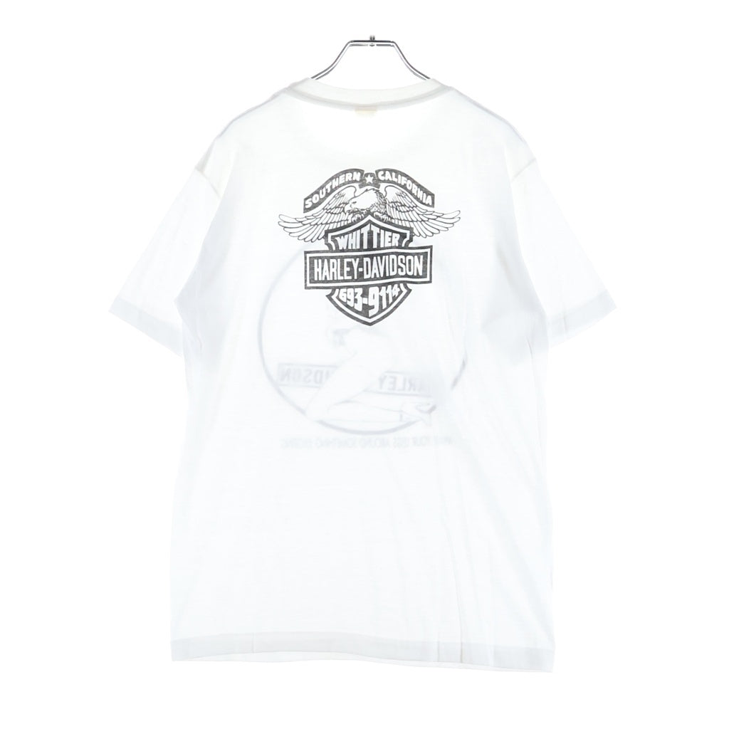 HARLEY DAVIDSON(ハーレーダビッドソン) 80S VINTAGE NUDE GIRL SCREEN STARS ヴィンテージ 白タグ USA製 ヌードガール 両面プリントTシャツ 半袖クルーネックカットソー ホワイト