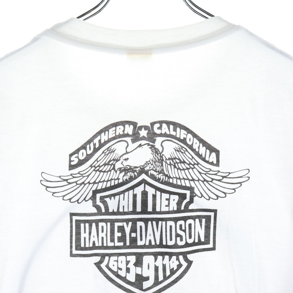 HARLEY DAVIDSON(ハーレーダビッドソン) 80S VINTAGE NUDE GIRL SCREEN STARS ヴィンテージ 白タグ USA製 ヌードガール 両面プリントTシャツ 半袖クルーネックカットソー ホワイト