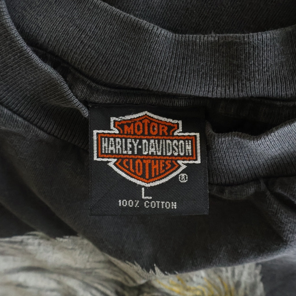 HARLEY DAVIDSON(ハーレーダビッドソン) 90S VINTAGE HARLEY COUNTRY EAGLE BIKE TEE 1994 ヴィンテージ イーグル バイク 両面プリントTシャツ 半袖クルーネックカットソー ブラック