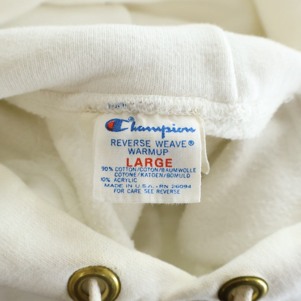 CHAMPION(チャンピオン) 80S VINTAGE REVERSE WEAVE HOODED SWEATSHIRT ヴィンテージ リバースウィーブ レジ目 トリコタグ USA製 プルオーバースウェットパーカー フーディー ホワイト