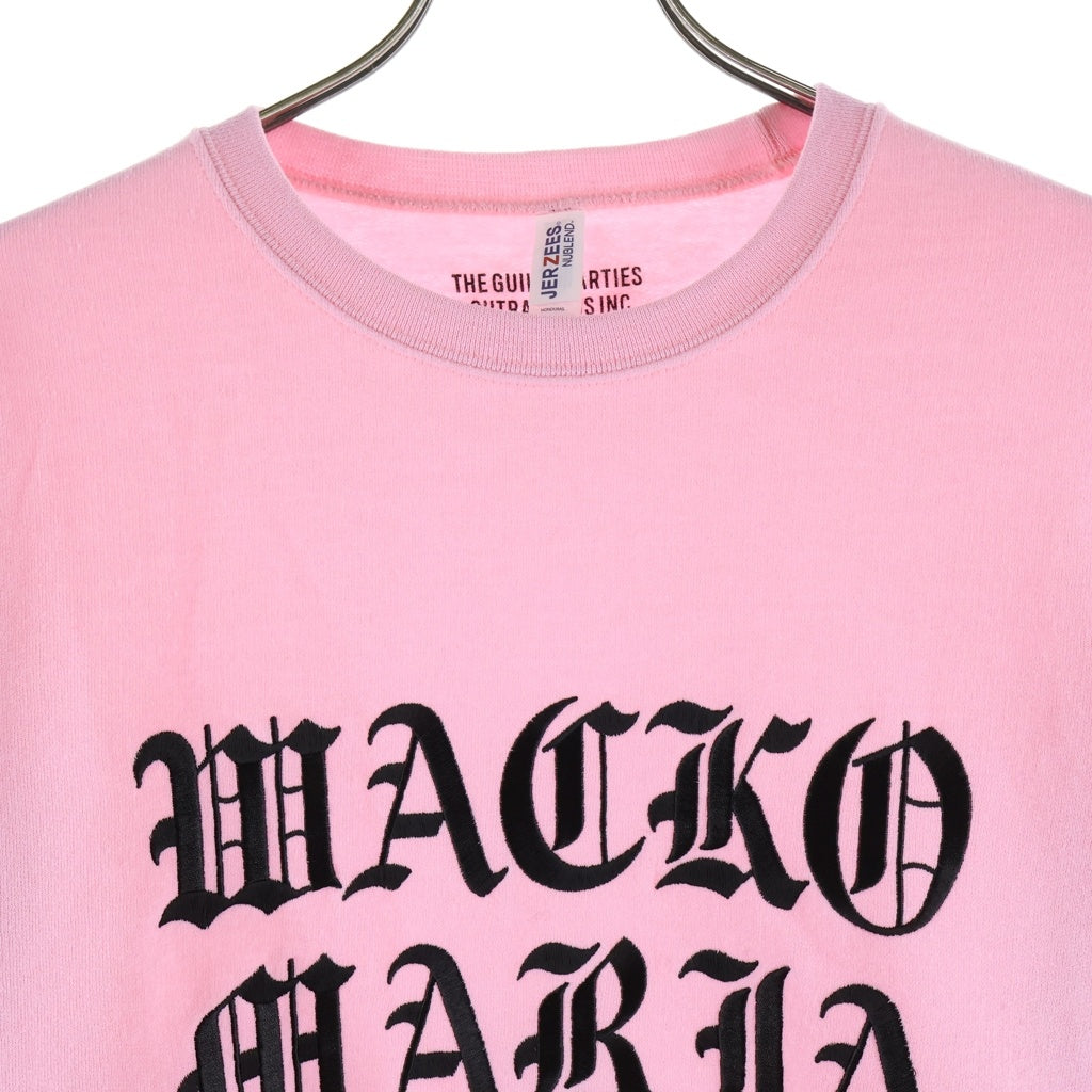 WACKO MARIA(ワコマリア) 22AW CREW NECK SWEAT SHIRT TYPE-1 フロントロゴ クルーネックスウェットトレーナー ピンク 22FW-WMC-SS01