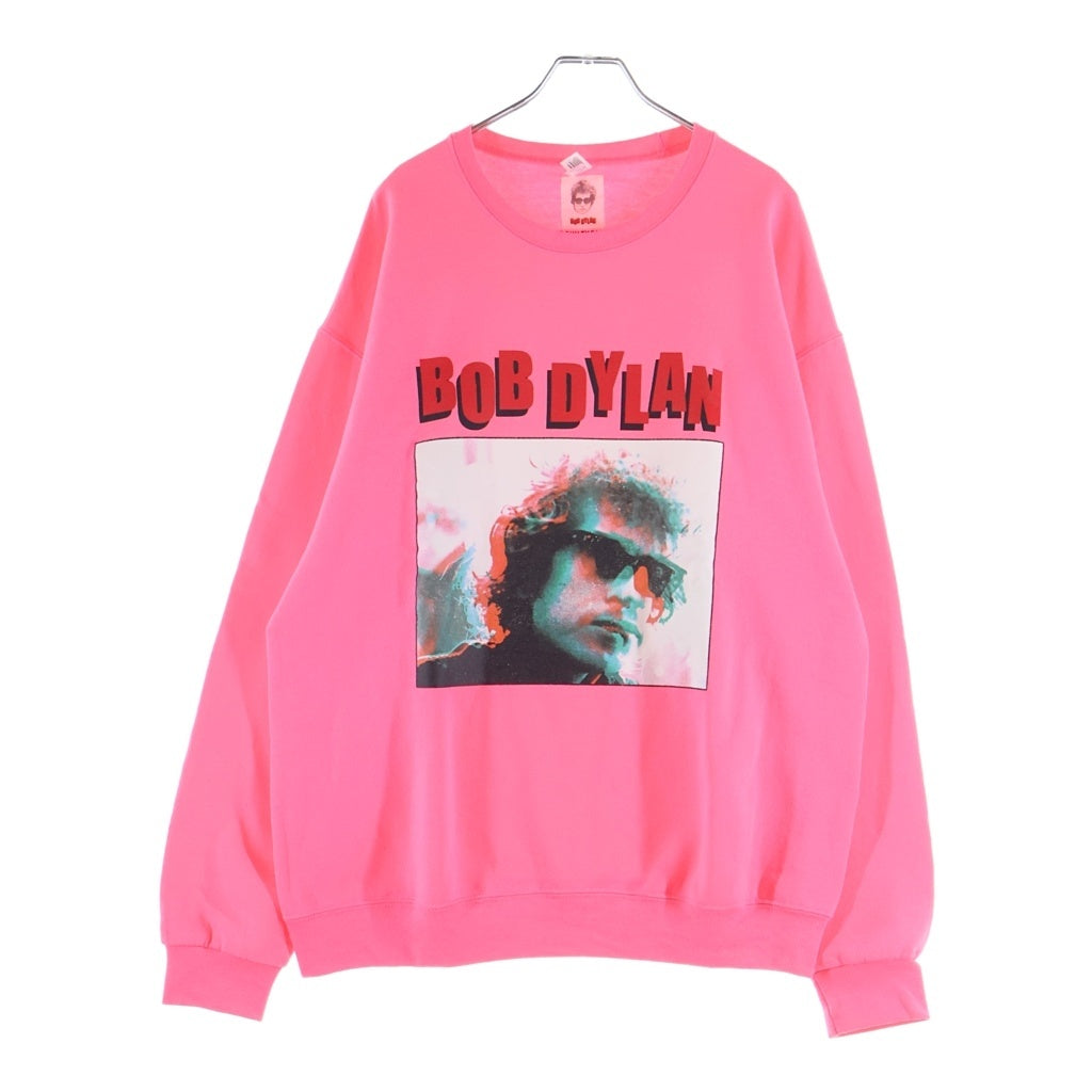 WACKO MARIA(ワコマリア) 21AW ×BOB DYLAN CREW NECK SWEAT SHIRT ボブディラン フロントプリント クルーネックスウェットトレーナー ピンク BOBDYLAN-WM-SS02