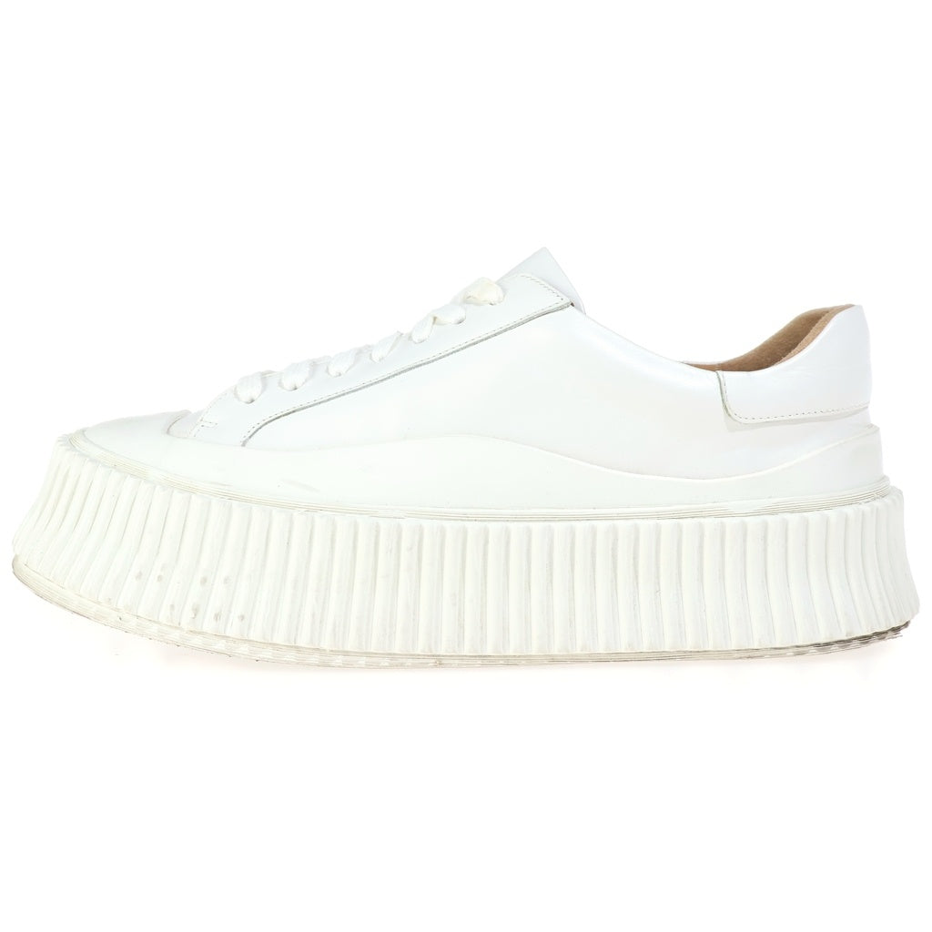 JIL SANDER(ジルサンダー) 23SS プラットフォーム カーフスキン レザーローカットスニーカー レディース ホワイト J15WS0002 P4833