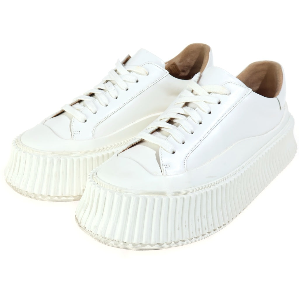 JIL SANDER(ジルサンダー) 23SS プラットフォーム カーフスキン レザーローカットスニーカー レディース ホワイト J15WS0002 P4833