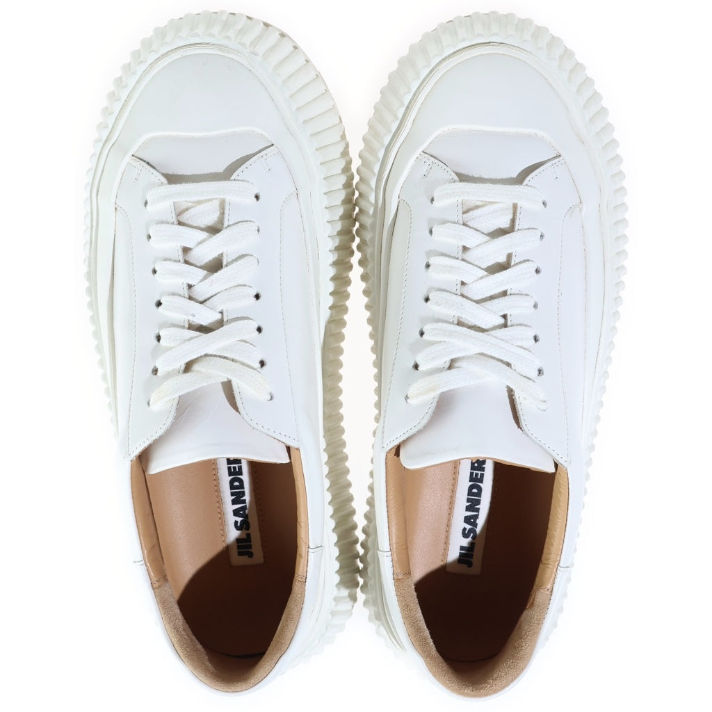 JIL SANDER(ジルサンダー) 23SS プラットフォーム カーフスキン レザーローカットスニーカー レディース ホワイト J15WS0002 P4833