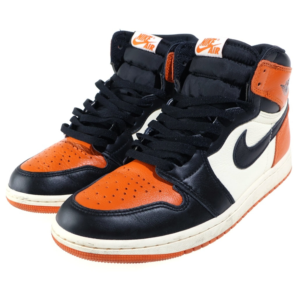 NIKE(ナイキ) AIR JORDAN 1 RETRO HIGH OG SHATTERED BACKBOARD エアジョーダン レトロ シャッタードバックボード ハイカットスニーカー オレンジ/ブラック US8.5/26.5cm DZ5485-008
