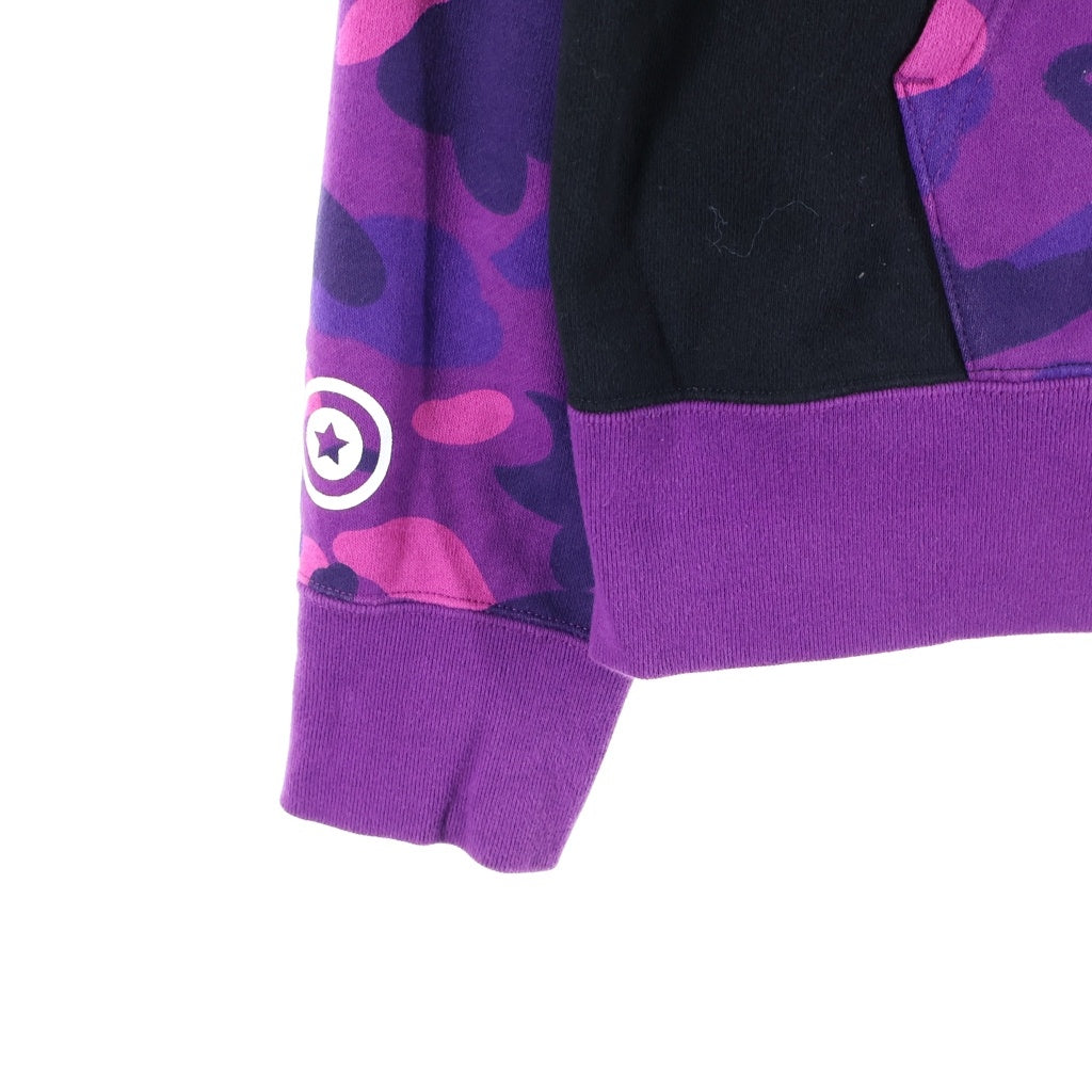 A BATHING APE(アベイシングエイプ) COLOR CAMO SHARK FULL ZIP HOODIE カラーカモ シャーク フルジップアップ フーデッド スウェット パーカー ブラック/パープル 001ZPJ801010M