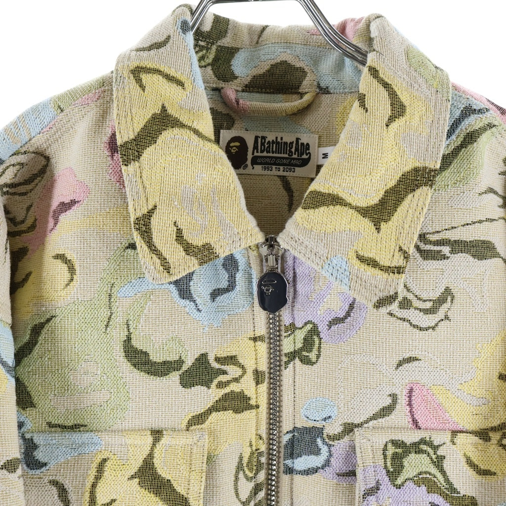 A BATHING APE(アベイシングエイプ) BAPE ART CAMO GOBELIN WORK JACKET ベイプ アート カモ ゴブラン ワーク ジャケット ベージュ 001HJJ801055I