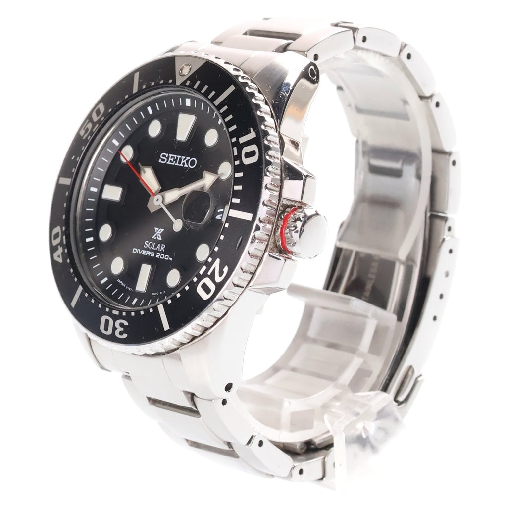 SEIKO(セイコー) PROSPEX プロスペックス ソーラー クウォーツ式 ブラック文字盤 腕時計 シルバー V157-0BT0