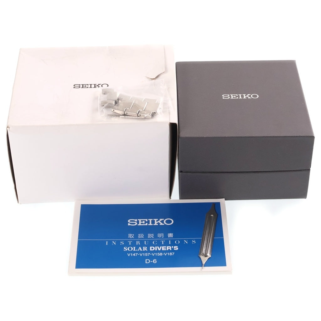 SEIKO(セイコー) PROSPEX プロスペックス ソーラー クウォーツ式 ブラック文字盤 腕時計 シルバー V157-0BT0