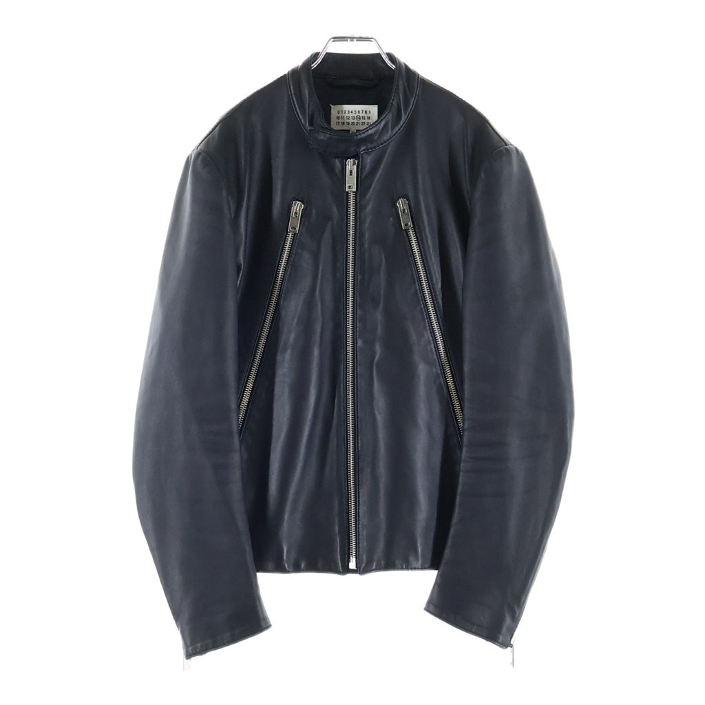 Maison Margiela(メゾンマルジェラ) 15SS 5ZIP 八の字 ラムレザー シングルライダースジャケット ブラック S50AM0217