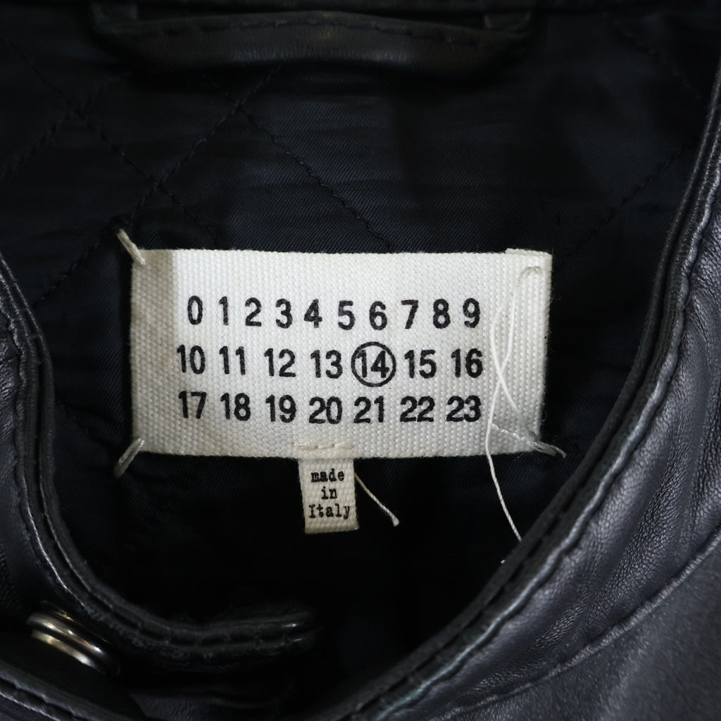 Maison Margiela(メゾンマルジェラ) 15SS 5ZIP 八の字 ラムレザー シングルライダースジャケット ブラック S50AM0217