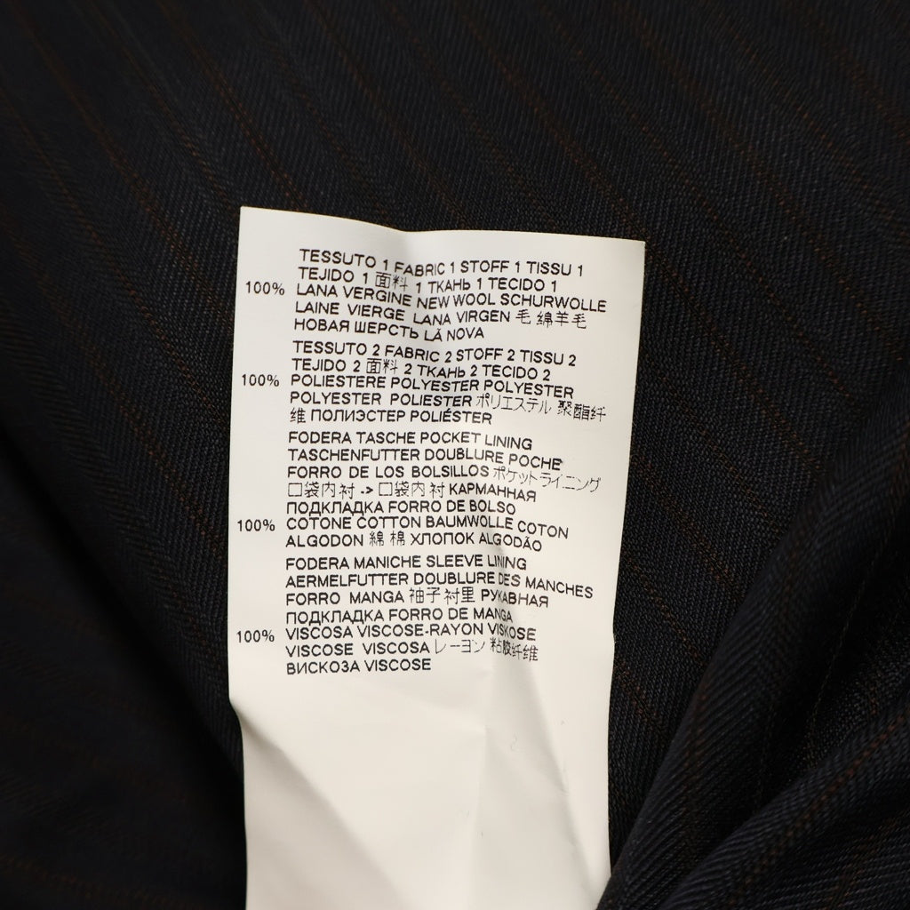Maison Margiela(メゾンマルジェラ) 20SS ウール ストライプ ノーカラージャケット ネイビー S50BN0435