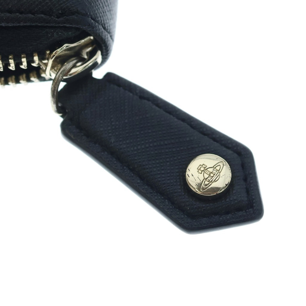Vivienne Westwood(ヴィヴィアンウエストウッド) サフィアーノレザー オーブ ラウンドジップ ロングウォレット 長財布 ブラック