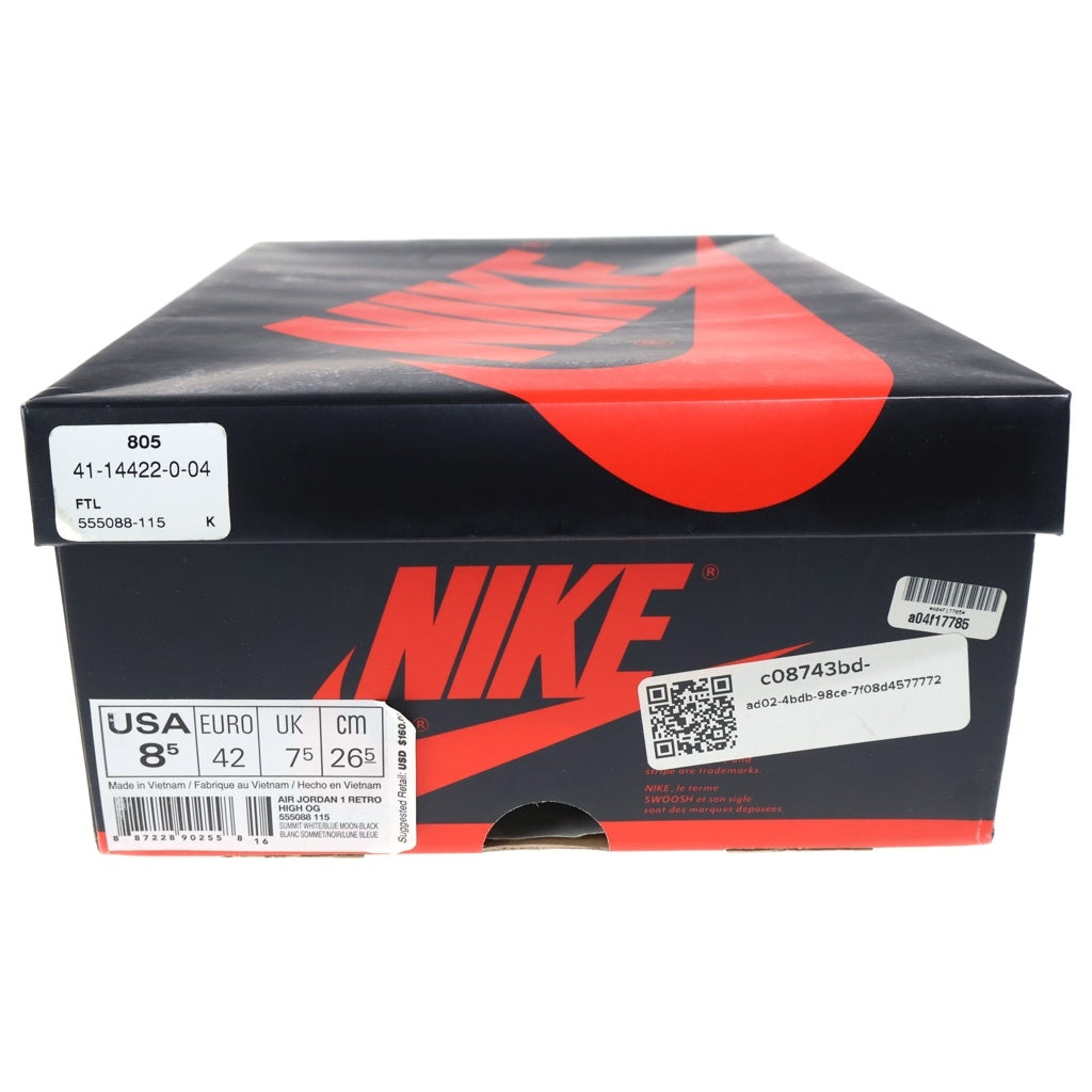 NIKE(ナイキ) AIR JORDAN RETRO HIGH BLUE MOON エア ジョーダン 1 レトロ ブルームーン ハイカットスニーカー ブルー/ホワイト US8.5/26.5cm 555088-115