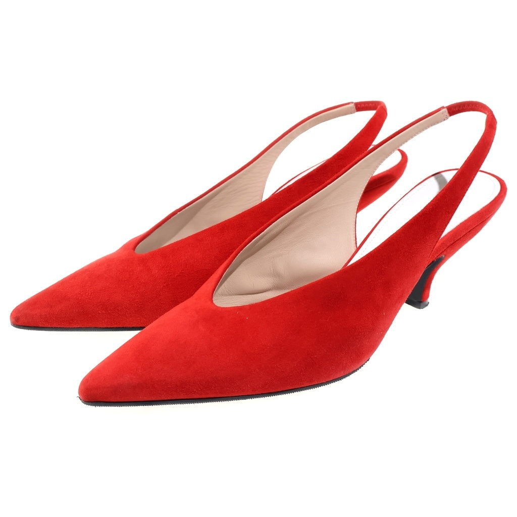 Maison Margiela(メゾンマルジェラ) バックストラップ スウェードレザー パンプス レディース レッド S58WL0211
