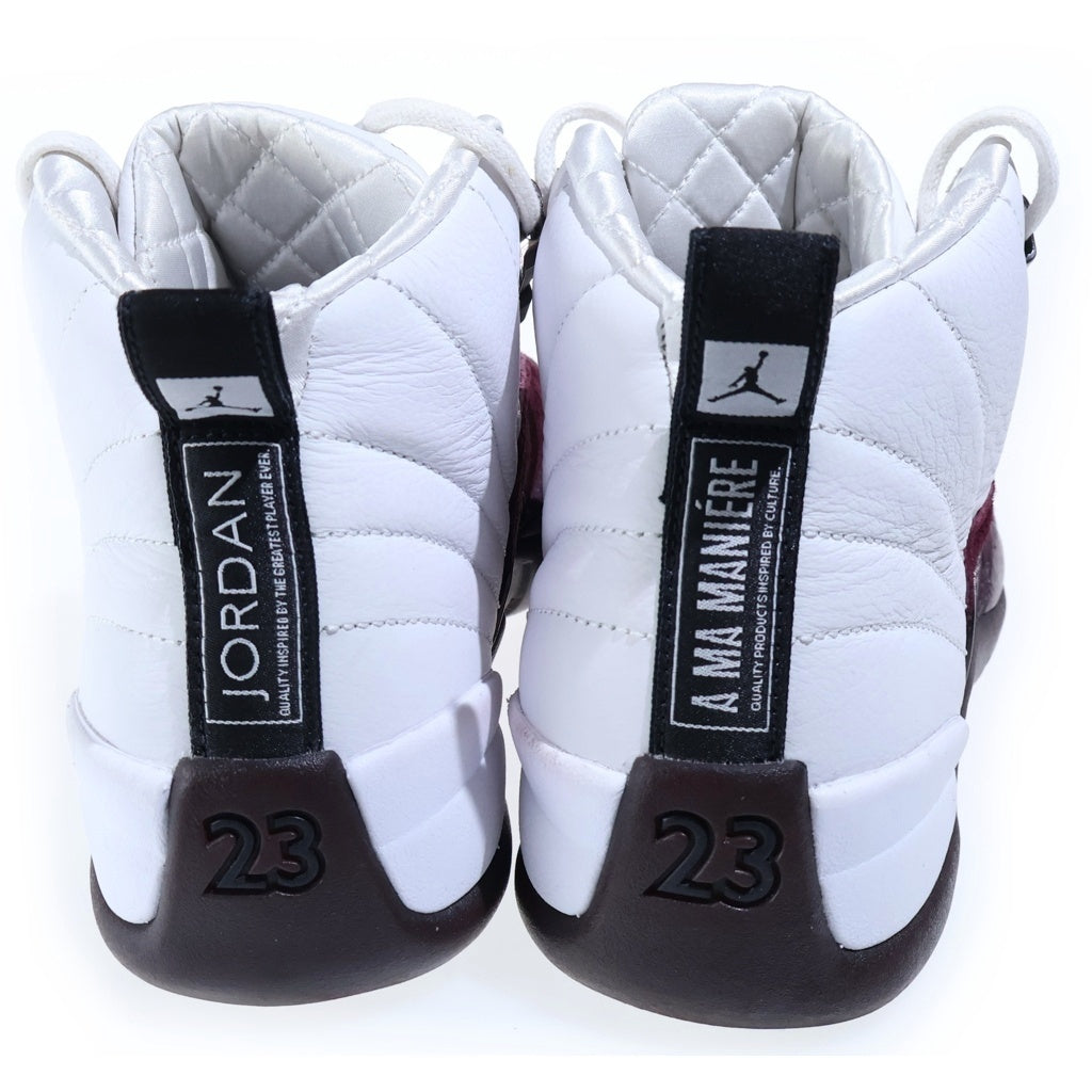 NIKE(ナイキ) ×A MA MANIERE WMNS AIR JORDAN 12 RETRO SP アママニエール ウィメンズ エアジョーダン12 ハイカットスニーカー レディース ホワイト/バーガンディ US7.5/24.5cm DV6989-100