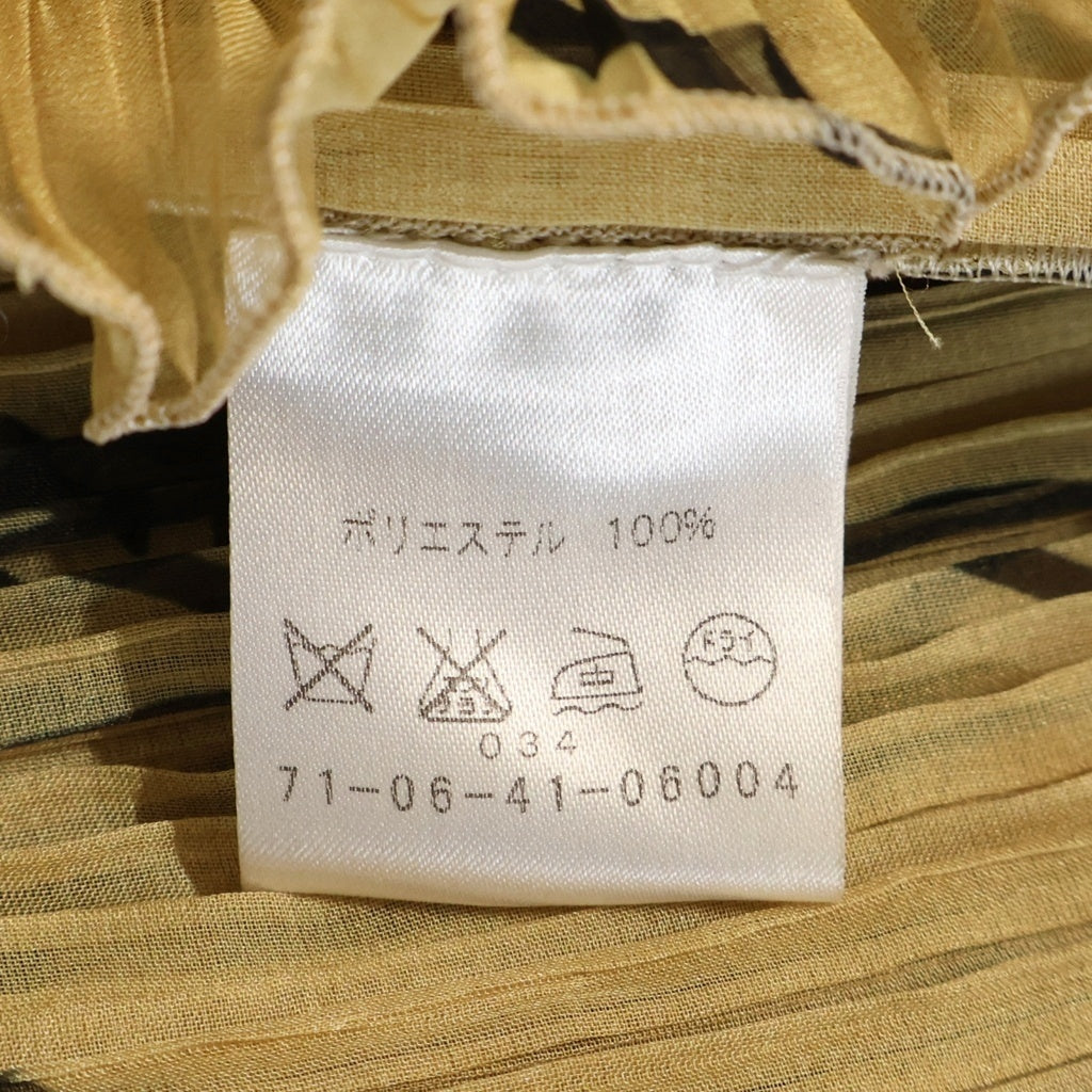 DRIES VAN NOTEN(ドリスヴァンノッテン) バイカラープリーツ ノースリーブ ミディワンピース レディース ブラック/イエロー