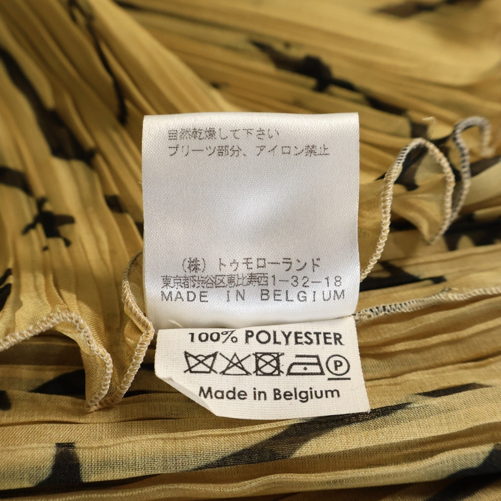 DRIES VAN NOTEN(ドリスヴァンノッテン) バイカラープリーツ ノースリーブ ミディワンピース レディース ブラック/イエロー