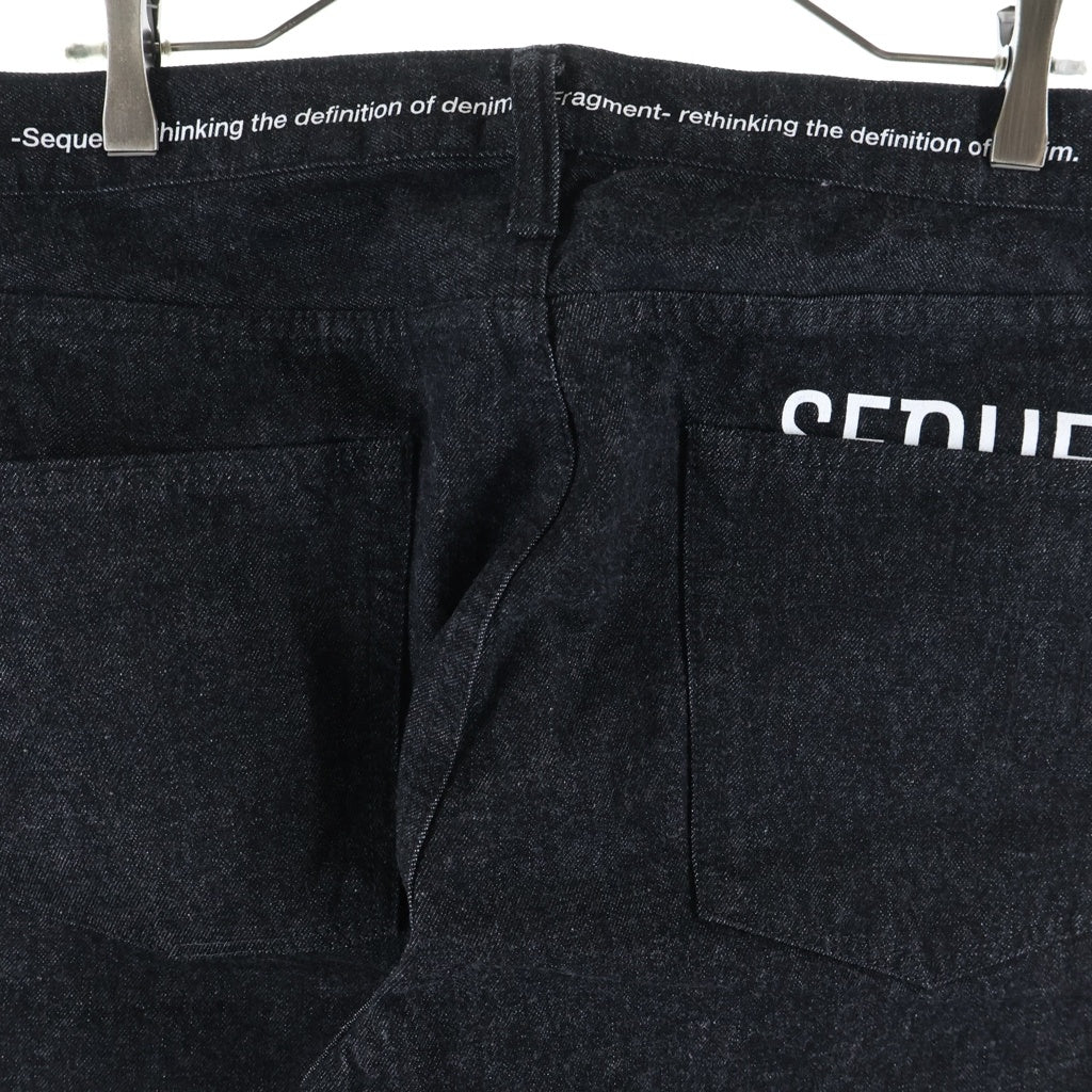 SEQUEL(シークエル) 26SS ×FRAGMENT ONE WASHED DENIM PANTS フラグメント ワンウォッシュ ジップフライ デニムパンツ ブラック SQ-26SS-PT-04