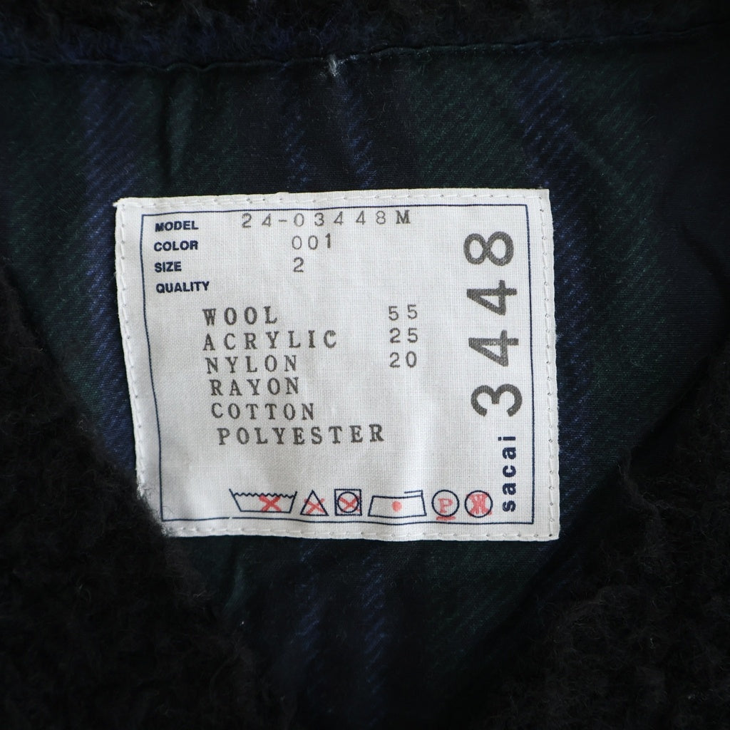 Sacai(サカイ) 24AW Plaid Knit Cardigan プレイド チェック ニットカーディガン グリーン 24-03448M