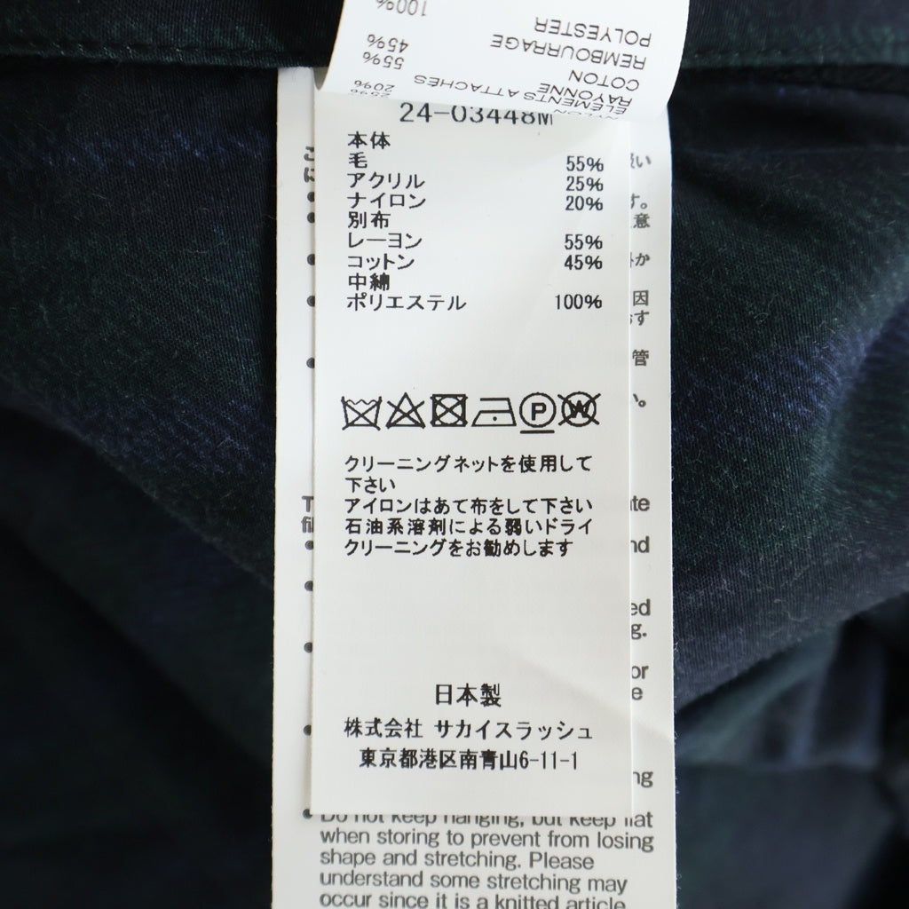 Sacai(サカイ) 24AW Plaid Knit Cardigan プレイド チェック ニットカーディガン グリーン 24-03448M