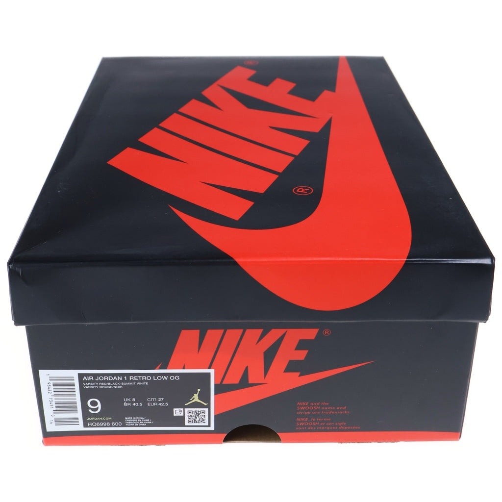 NIKE(ナイキ) AIR JORDAN1 RETRO LOW CHICAGO エアジョーダン 1 レトロ シカゴ ローカットスニーカー US9/27cm レッド/ホワイト HQ6998-600