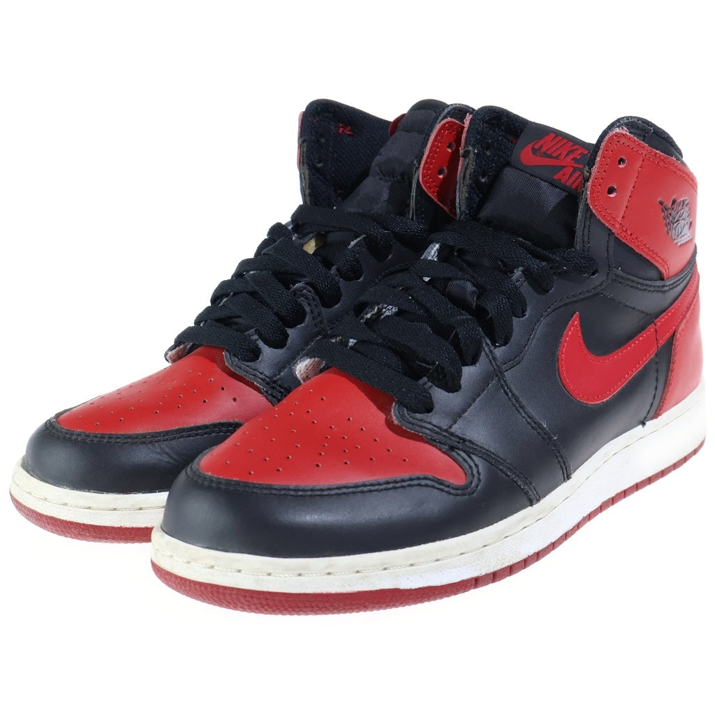NIKE(ナイキ) 【観賞用 2016年製】 GS AIR JORDAN 1 RETRO HIGH OG BRED BANNED 2016 エアジョーダン1 レトロ ブレット バーンド レディース ブラック/レッド US6.5Y/24.5cm 575441-001