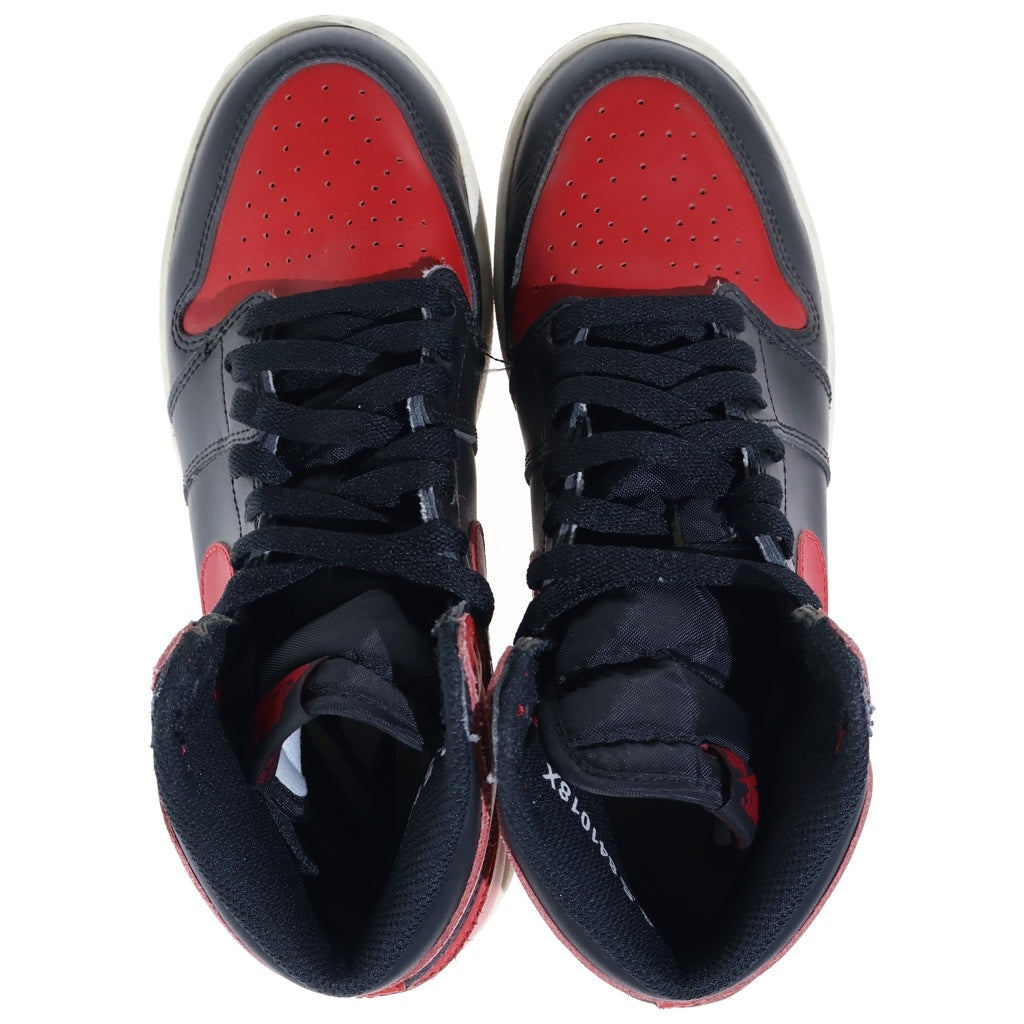 NIKE(ナイキ) 【観賞用 2016年製】 GS AIR JORDAN 1 RETRO HIGH OG BRED BANNED 2016 エアジョーダン1 レトロ ブレット バーンド レディース ブラック/レッド US6.5Y/24.5cm 575441-001