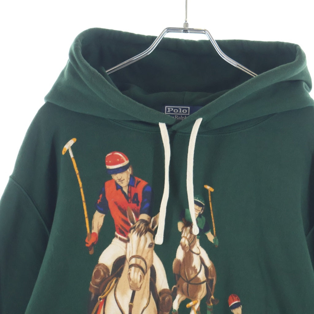 POLO RALPH LAUREN(ポロラルフローレン) 5 HORSE MAN SWEAT HOODIE 5ホースマンプリント プルオーバーフーデッドパーカー グリーン 710880821001