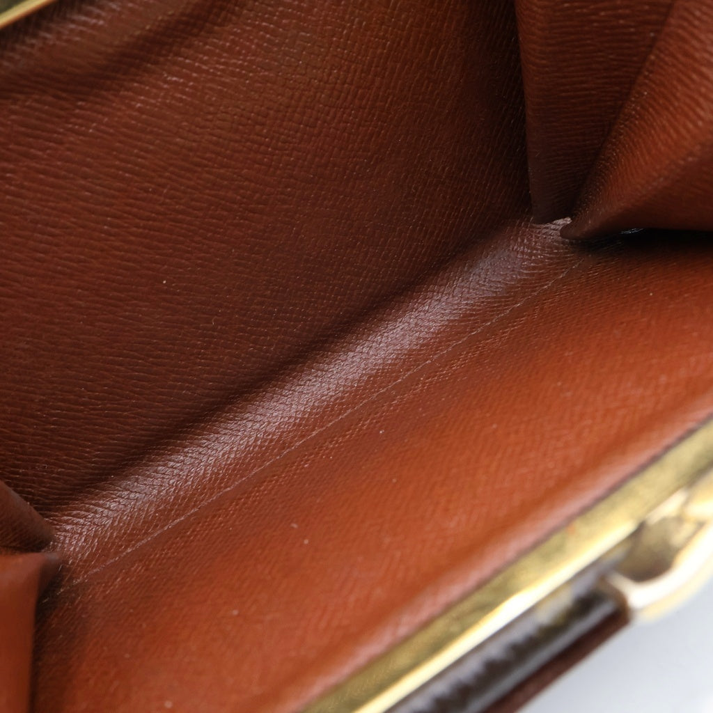 LOUIS VUITTON(ルイヴィトン) ポルトフォイユ ヴィエノワ モノグラム レザーウォレット がま口二つ折り財布 ブラウン M61674 TH1002 レディース