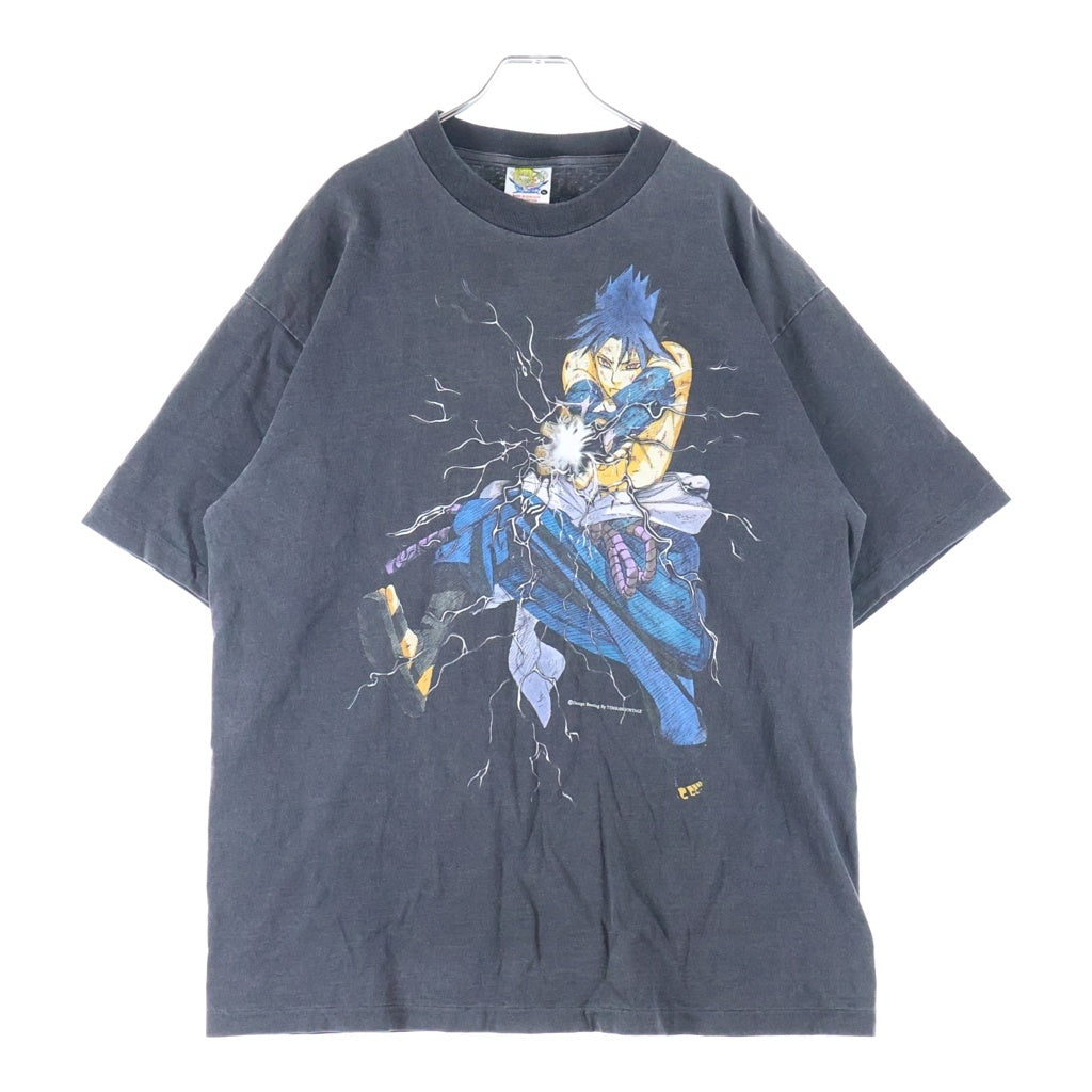 NO BRAND(ノーブランド) NARUTO BOOTREG ナルト サスケ ブートレグ 建御雷神 クルーネック半袖Tシャツ カットソー ブラック