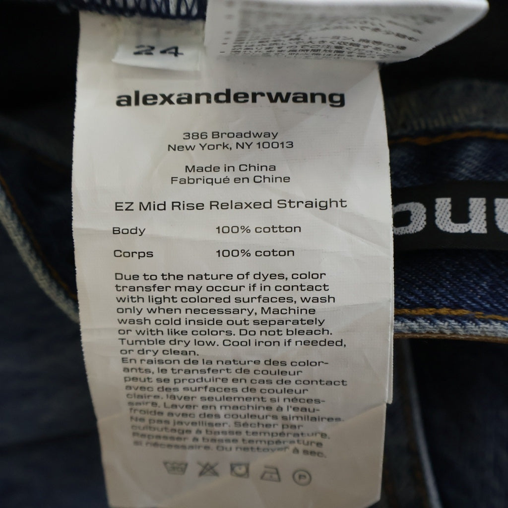 ALEXANDER WANG(アレキサンダーワン) EZ MID RISE RELAXED STRAIGHT ミッドライズ リラックス ストレートデニムパンツ レディース インディゴ 4DC3224141