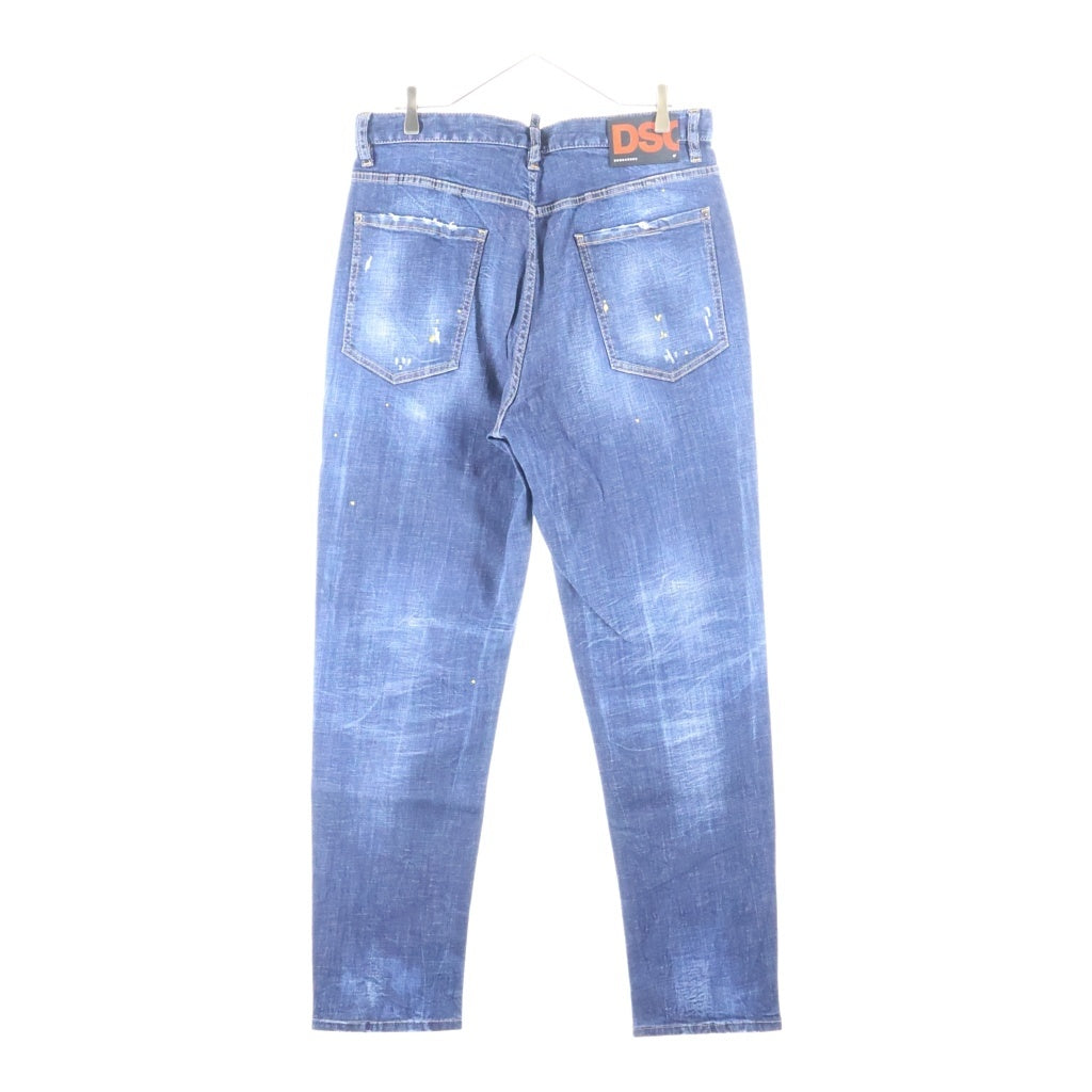 DSQUARED2(ディースクエアード) BIG BRAD JEAN ビッグブラッドジーン ペンキ加工 ユーズド加工 ボタンフライデニムパンツ インディゴ S71LB0745 S30342