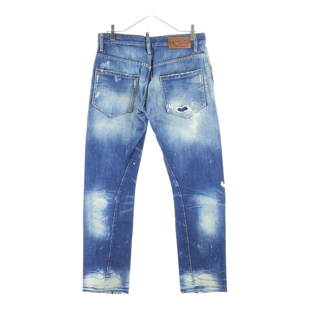 DSQUARED2(ディースクエアード) CLASSIC KENNY TWIST JEAN クラシックケニーツイストジーン クラッシュ リペア加工 ボタンフライデニムパンツ インディゴ 71LA338