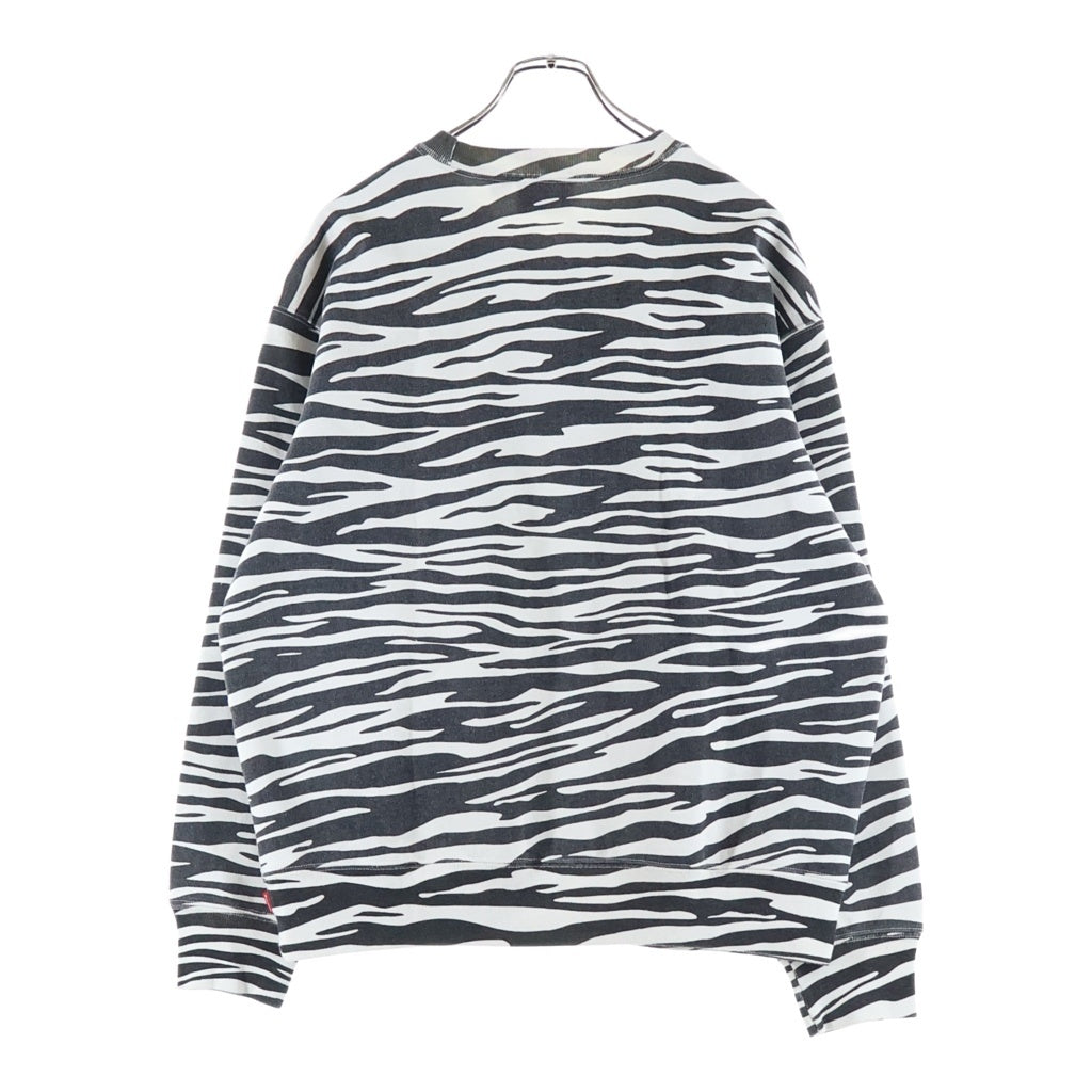 SUPREME(シュプリーム) 22AW Box Logo Crewneck Zebra ゼブラ柄 ボックスロゴ クルーネックスウェットトレーナー ブラック/ホワイト