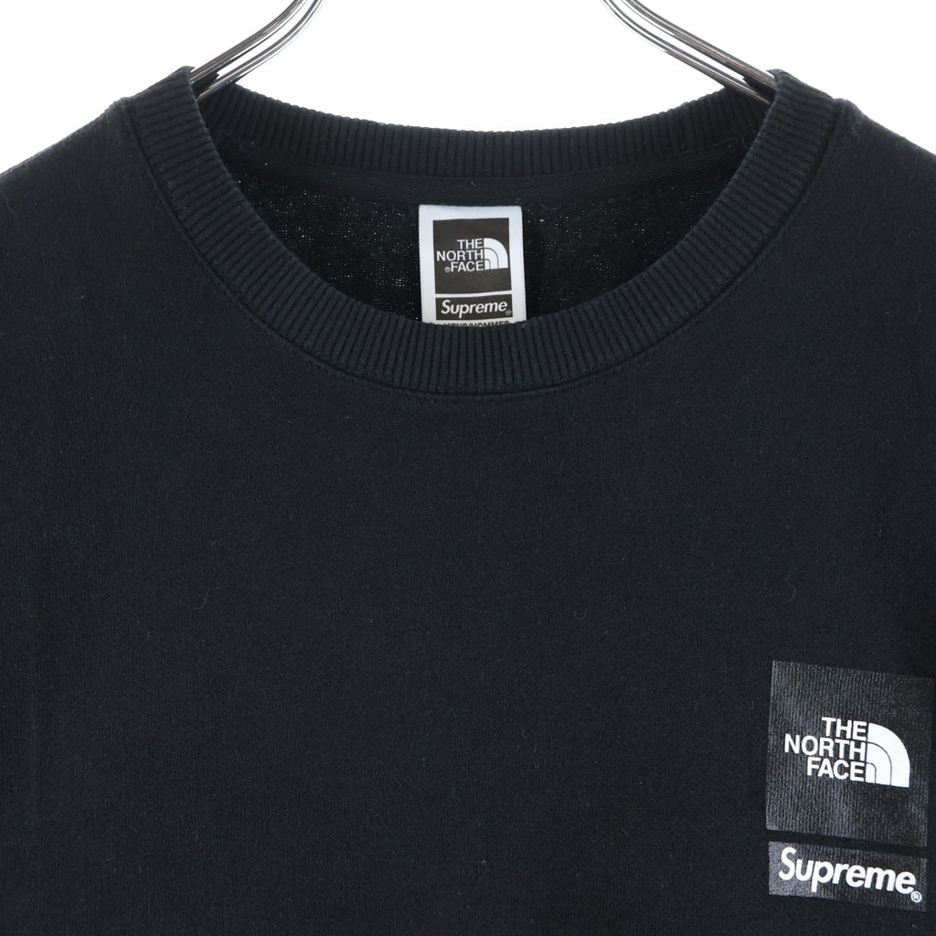 SUPREME(シュプリーム) 24SS ×THE NORTH FACE TNF Crewneck ノースフェイス ロゴプリント クルーネックスウェットトレーナー ブラック NT02411I