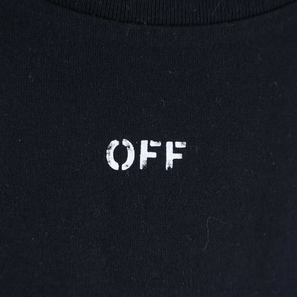 OFF-WHITE(オフホワイト) 20AW STENCIL S/S TEE ステンシル ロゴプリントTシャツ 半袖クルーネックカットソー ブラック OMAA027E20JER006