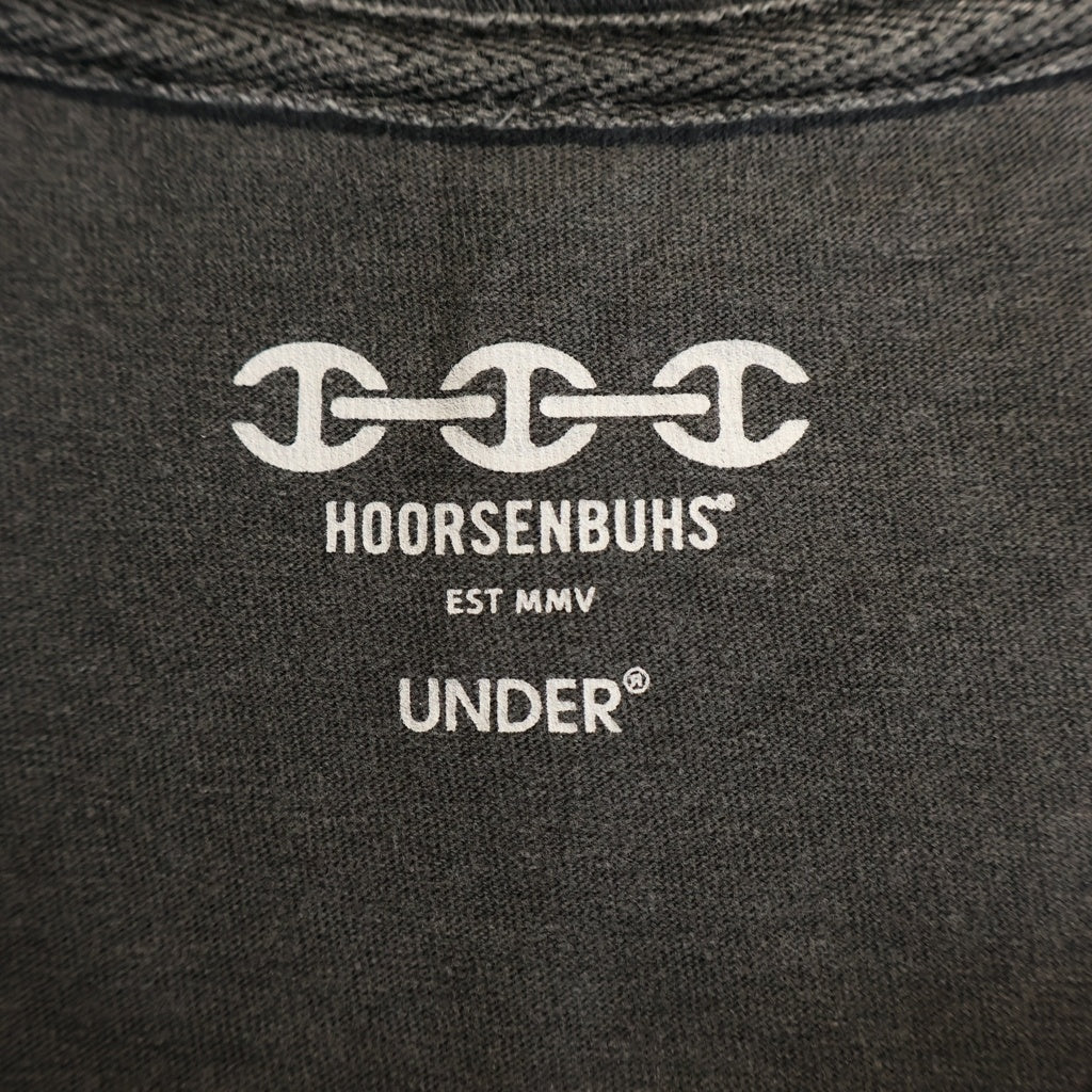 HOORSENBUHS(ホーセンブース) UNDER R TEE アンダーアール ウォッシュ加工 フロントプリントTシャツ 半袖クルーネックカットソー グレー 3920900370