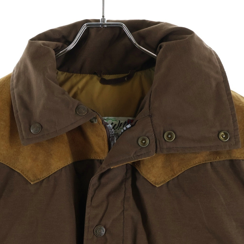 SCHOTT(ショット) 80S VINTAGE GOOSE DOWN JAKCET ヴィンテージ USA製 ヨークレザー グースダウンジャケット ブラウン