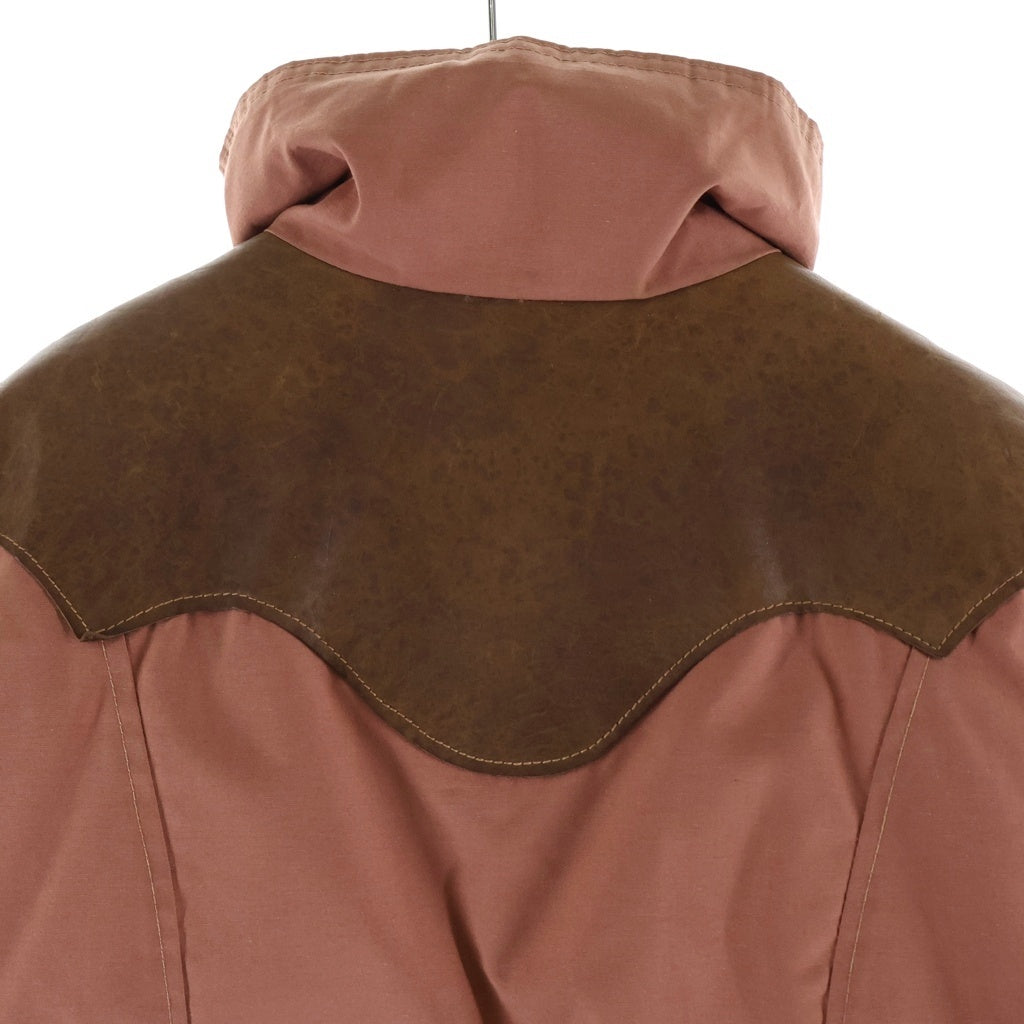 ROCKY MOUNTAIN(ロッキーマウンテン) 70S VINTAGE DOWN JACKET ヴィンテージ ヨークレザー切替 ジップアップダウンジャケット レディース レッド/ブラウン