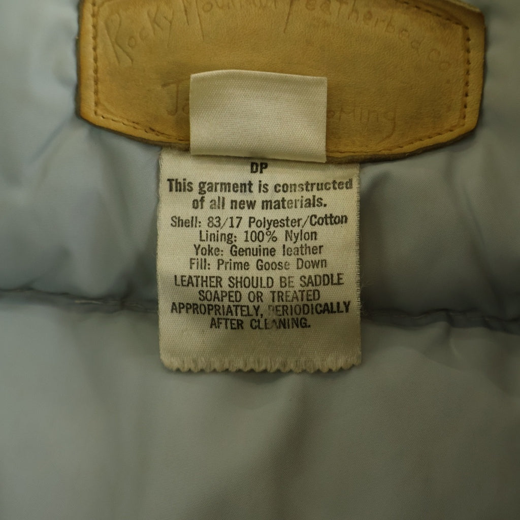 ROCKY MOUNTAIN(ロッキーマウンテン) 70S VINTAGE DOWN JACKET ヴィンテージ ヨークレザー切替 ジップアップダウンジャケット レディース レッド/ブラウン