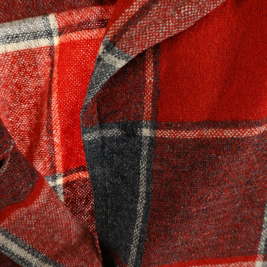 PENDLETON(ペンドルトン) 50S VINTAGE WOOL JACKET ヴィンテージ 白タグ ブロックチェック ウールボタンジャケット レディース レッド/グレー